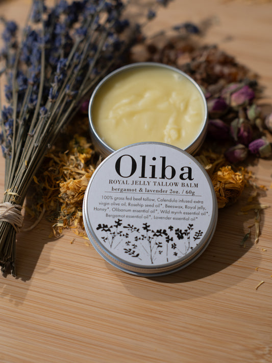 Royal Jelly Tallow Balm - Bergamot & Lavender